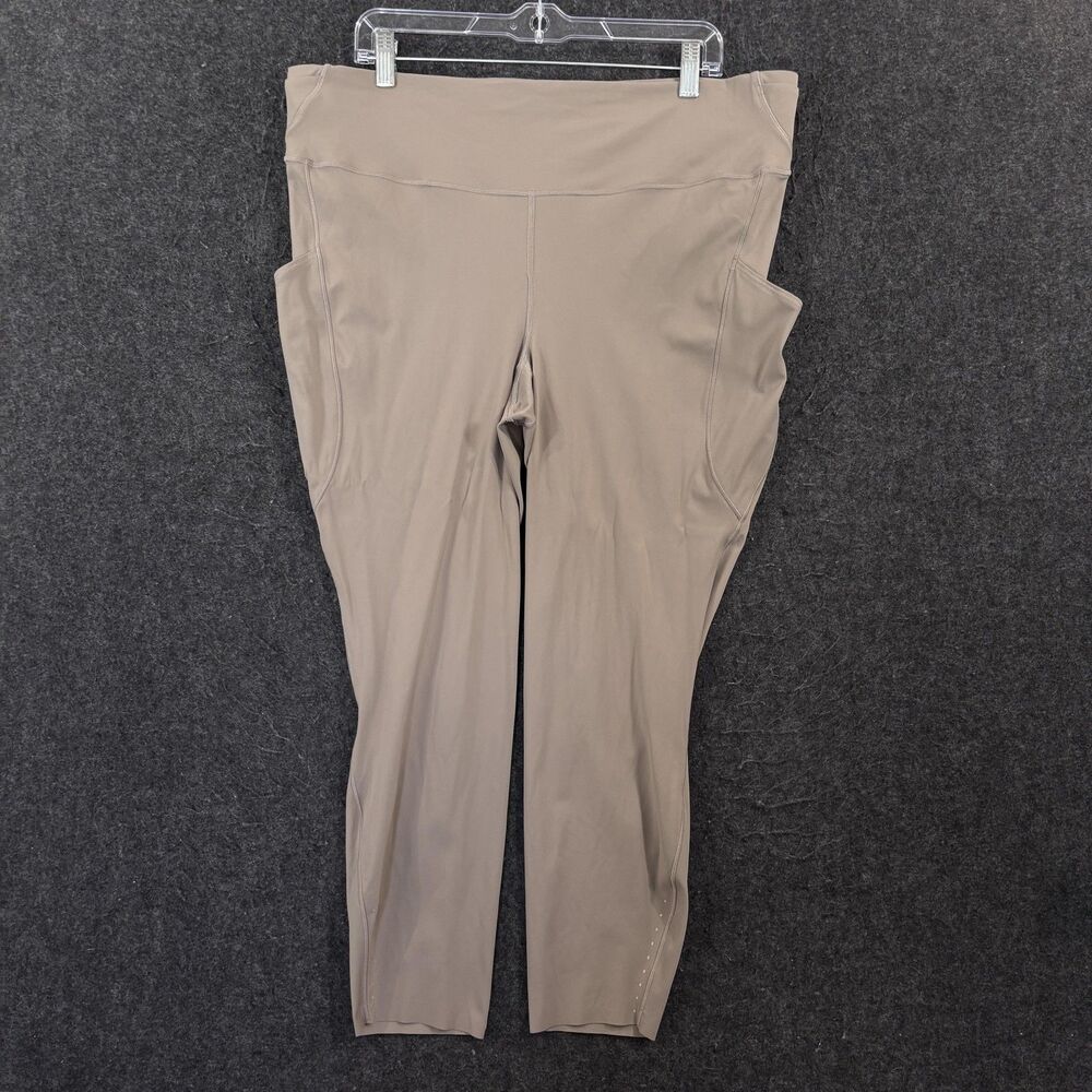 Lululemon Fast free Leggings Women's 20 Beige High Rise 25" Ankle Pockets